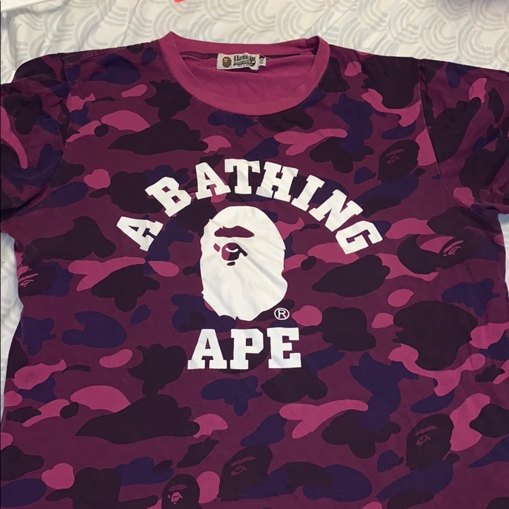 Purple bathing ape shirt size xxl